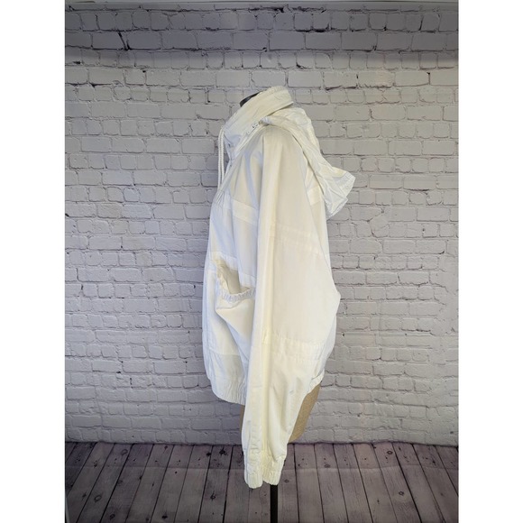 Lacoste White Snap Closure Hooded Track Jacket Size 46 - Picture 5 of 10